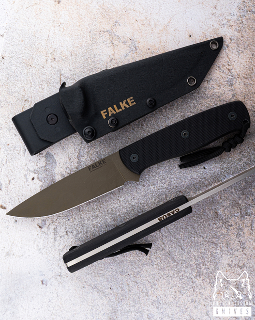 NÓŻ TAKTYCZNY SURVIVALOWY CASUS 026 D2 G10 FALKE KNIVES