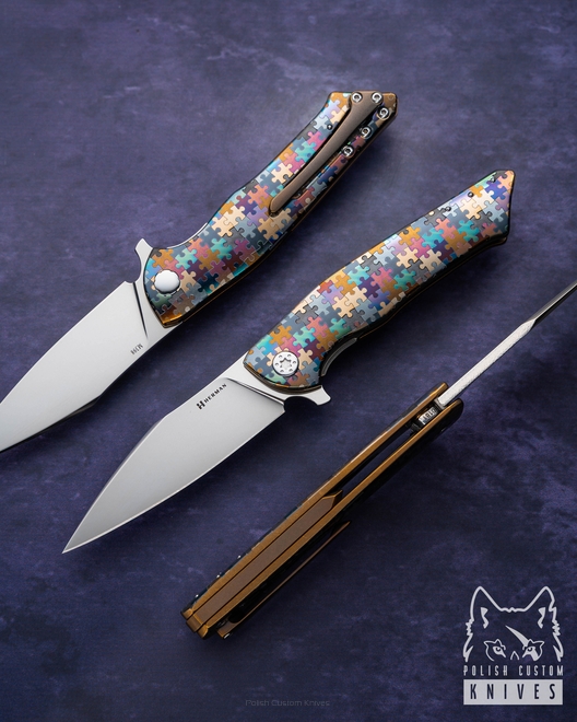 NÓŻ SKŁADANY FOLDER BEE #0181 M398 PUZZLE HERMAN KNIVES