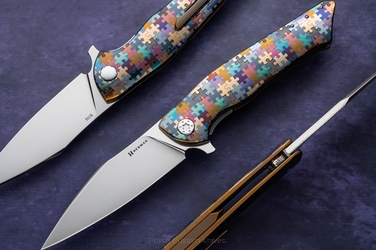 NÓŻ SKŁADANY FOLDER BEE #0181 M398 PUZZLE HERMAN KNIVES