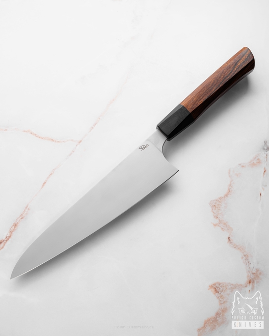 NÓŻ KUCHENNY GYUTO 210 26 ELMAX CZARNY GRAB IRONWOOD PABIŚ KNIVES