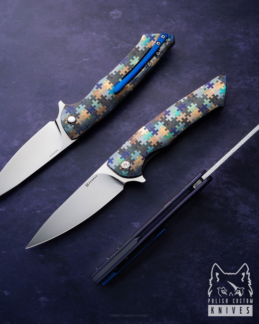 NÓŻ SKŁADANY FOLDER SLIM #0638 MAGNACUT PUZZLE HERMAN KNIVES