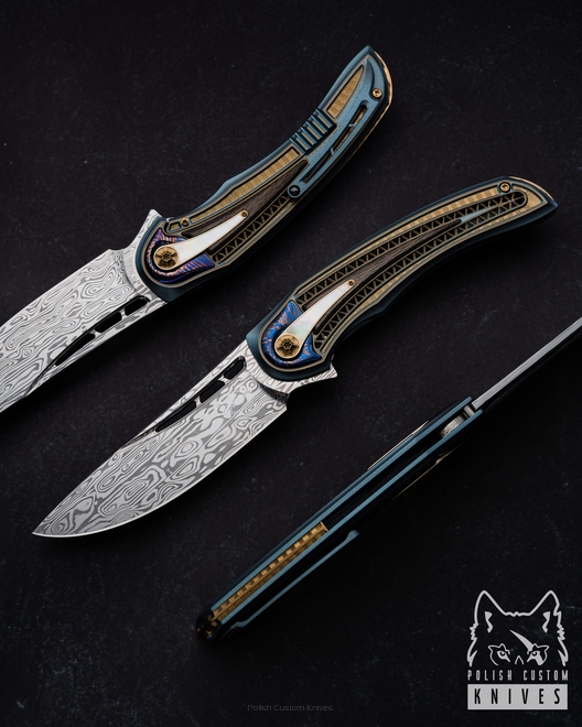 NÓŻ SKŁADANY FOLDER AVIATOR BIFROST #18 DAMASTEEL LESBAR KNIVES