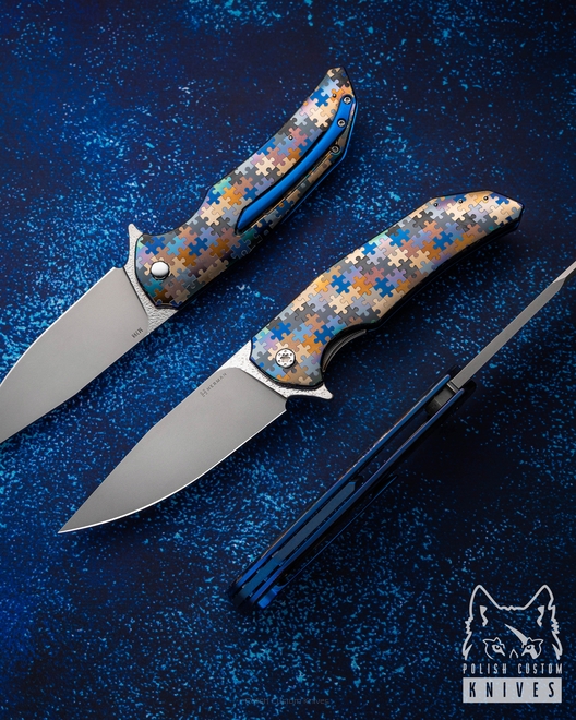 NÓŻ SKŁADANY FOLDER DRAGONFLY #0551 M398 PUZZLE HERMAN KNIVES