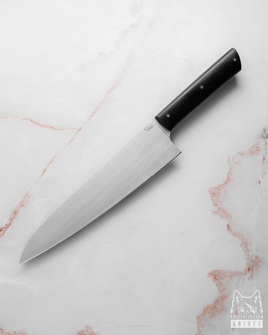 NÓŻ KUCHENNY CHEF 210 37 CZARNY GRAB M390 PABIŚ KNIVES