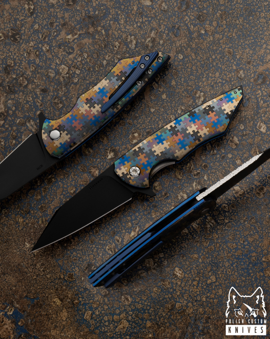 NÓŻ SKŁADANY FOLDER VESPERTILIO #0267 M390 PUZZLE HERMAN KNIVES