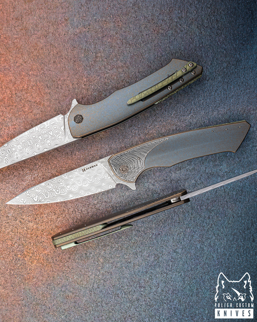 NÓŻ SKŁADANY FOLDER SLIM #0713 DAMASTEEL HALF DRESS HERMAN KNIVES