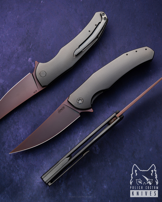 NÓŻ SKŁADANY FOLDER ISHTAR 475 M398 PVD DLC HERMAN KNIVES