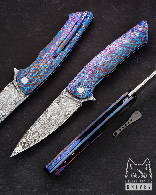 NÓŻ SKŁADANY FOLDER SLIM 8 TIMASCUS HERMAN 