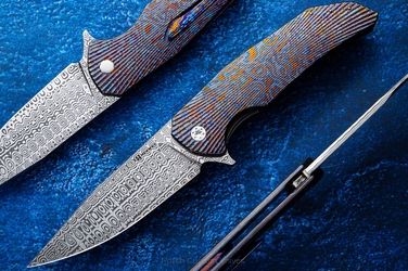 NÓŻ SKŁADANY FOLDER DRAGONFLY 360 BLACK TIMASCUS FULL DRESS HERMAN KNIVES