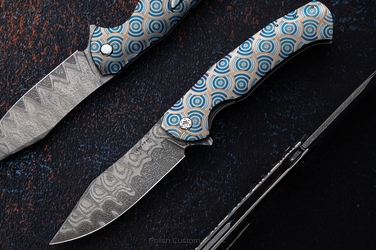 NÓŻ SKŁADANY FOLDER MANTIS #0474 NICHOLS CORE DAMASCUS CHRONO CIRCLE HALF DRESS HERMAN KNIVES