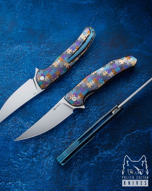 NÓŻ SKŁADANY FOLDER ISHTAR #0667 M390 PUZZLE HERMAN KNIVES