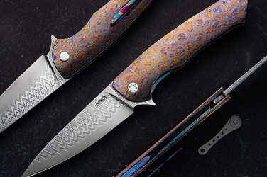 NÓŻ SKŁADANY FOLDER SLIM 5 BLACK TIMASCUS DAMACORE HERMAN