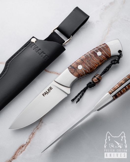NÓŻ MYŚLIWSKI HUNTER INDIVIDUAL H173 M390 STABILIZOWANY ZĄB MAMUTA FALKE