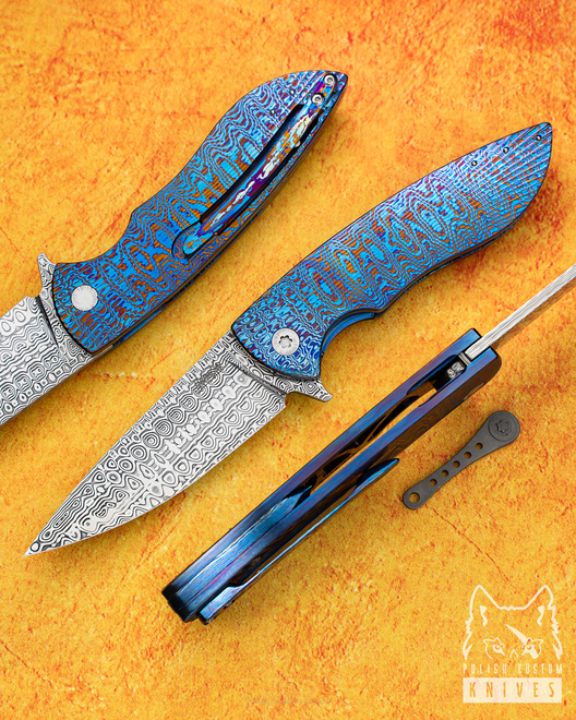 NÓŻ SKŁADANY STING 8 TIMASCUS DAMASTEEL HERMAN