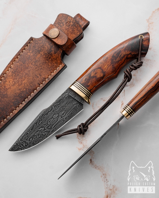 NÓŻ MYŚLIWSKI TAKTYCZNY REX 5 DAMAST SIMON'S KNIVES