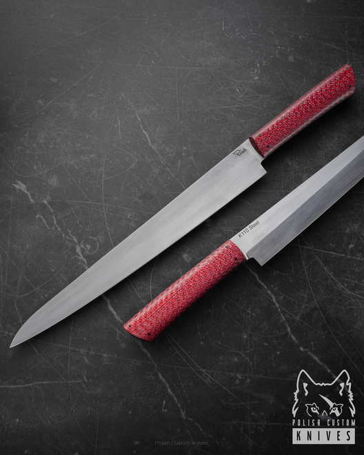 NÓŻ KUCHENNY YANAGIBA 270 PRAWORĘCZNY 4 K110 RED TWIL PABIŚ