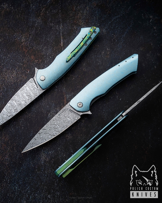 NÓŻ SKŁADANY FOLDER SLIM #0485 TIMASCUS DAMASTEEL FULL DRESS HERMAN KNIVES