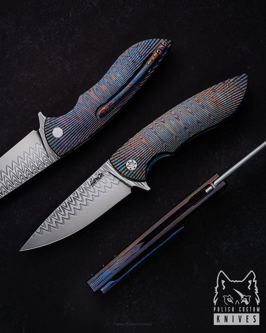 NÓŻ SKŁADANY FOLDER STING 3 BLACK TIMASCUS DAMACORE HERMAN