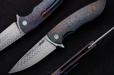 NÓŻ SKŁADANY FOLDER STING 3 BLACK TIMASCUS DAMACORE HERMAN