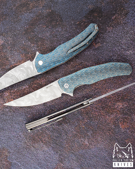 NÓŻ SKŁADANY FOLDER ISHTAR #0874 DAMASTEEL TESSERACT HALF DRESS HERMAN KNIVES