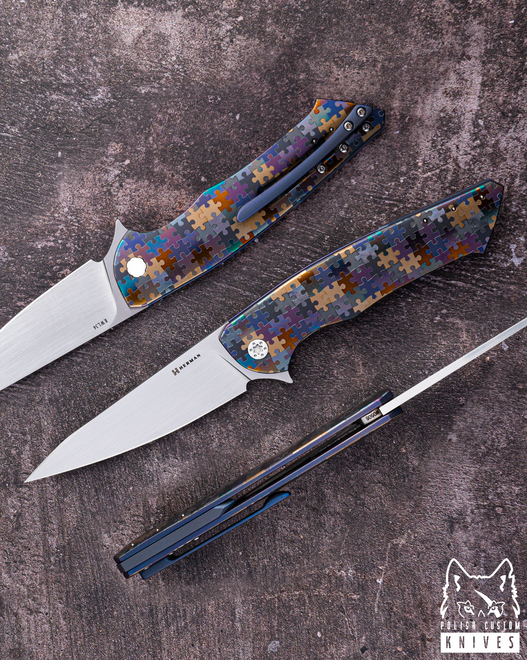 NÓŻ SKŁADANY FOLDER SLIM #0505 RWL34 PUZZLE HERMAN KNIVES
