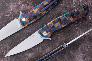 NÓŻ SKŁADANY FOLDER SLIM #0505 RWL34 PUZZLE HERMAN KNIVES