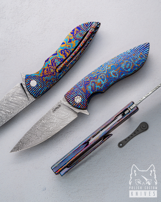 NÓŻ SKŁADANY STING 18 TIMASCUS DAMASTEEL HERMAN