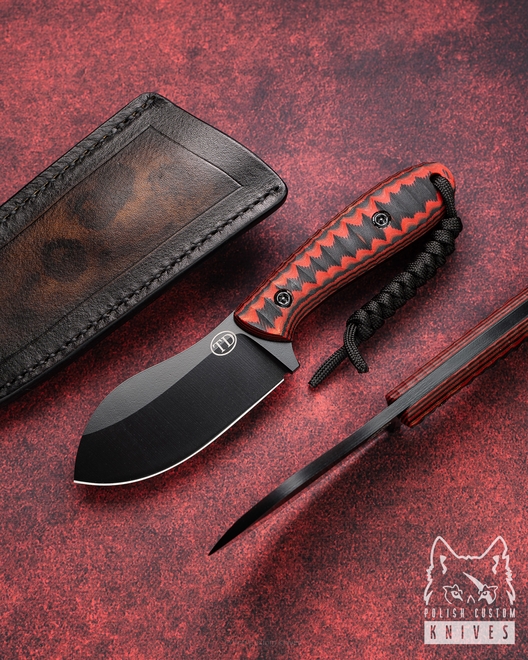 NÓŻ SURVIVALOWY EDC NESSMUK BLACK PEARL 5 O2 K720 Z POCHWĄ SKÓRZANĄ TD
