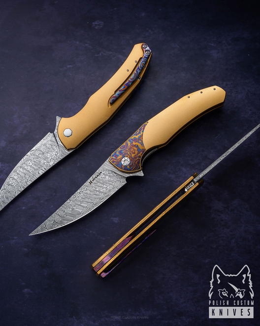 NÓŻ SKŁADANY FOLDER ISHTAR #0845 DAMASTEEL HALF DRESS HERMAN KNIVES