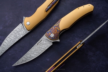 NÓŻ SKŁADANY FOLDER ISHTAR #0845 DAMASTEEL HALF DRESS HERMAN KNIVES