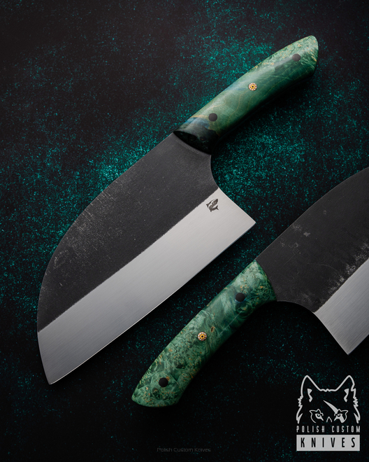 NÓŻ KUCHENNY TASAK SERBSKI 2 D2 K110 BOHLER DREWNO STABILIZOWANE SZCZEŚNIAK KNIVES
