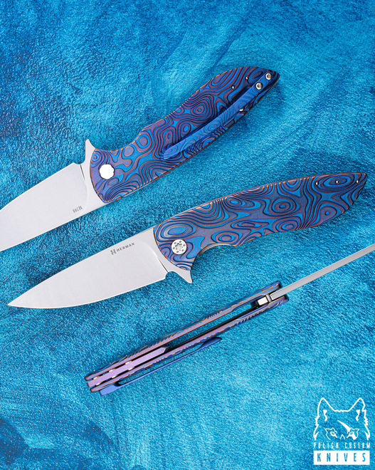 NÓŻ SKŁADANY FOLDER STING #0907 M398 NEBULA RIPPLE HERMAN KNIVES