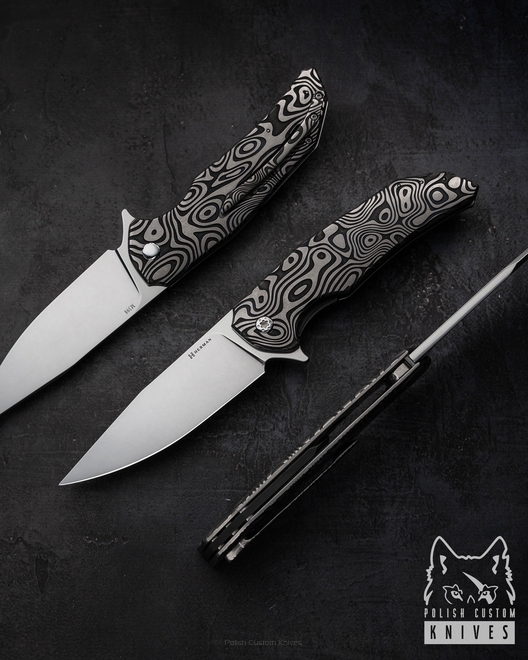 NÓŻ SKŁADANY FOLDER DRAGONFLY #0522 M398 NEBULA RIPPLE HERMAN KNIVES