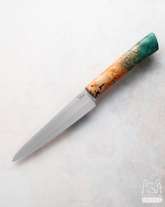 NÓŻ KUCHENNY POMOCNIK 120 24 M390 KLON POMARAŃCZOWO ZIELONY PABIŚ KNIVES