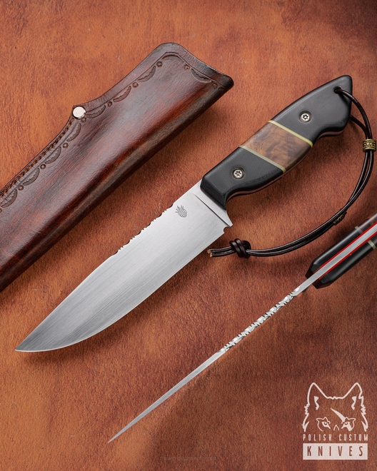 DUŻY NÓŻ TAKTYCZNY MYŚLIWSKI BLACK WALNUT 1 K720 BOHLER O2 BM