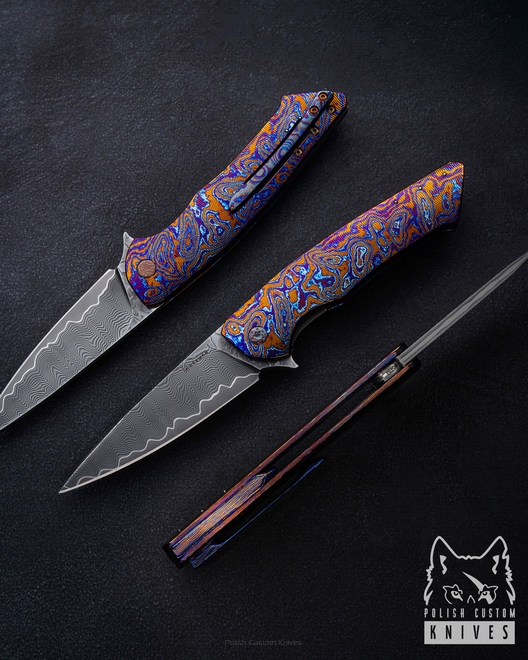 NÓŻ SKŁADANY FOLDER SLIM #0484 GRIMACO TIMASCUS FULL DRESS HERMAN KNIVES