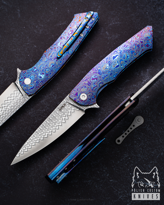 NÓŻ SKŁADANY FOLDER SLIM 1 BLACK TIMASCUS DAMACORE HERMAN