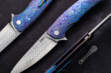 NÓŻ SKŁADANY FOLDER SLIM 1 BLACK TIMASCUS DAMACORE HERMAN