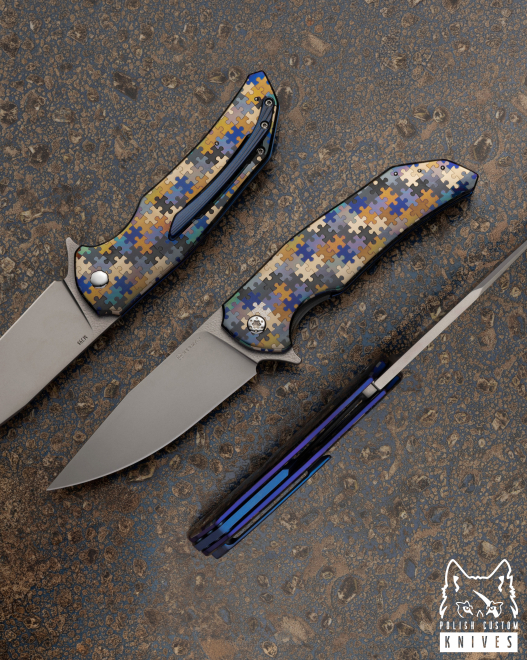 NÓŻ SKŁADANY FOLDER DRAGONFLY #0552 M398 PUZZLE HERMAN KNIVES
