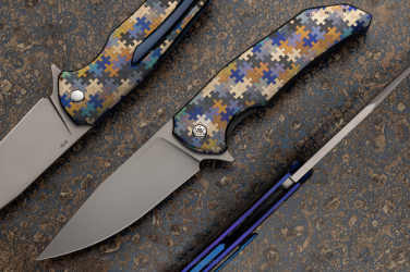 NÓŻ SKŁADANY FOLDER DRAGONFLY #0552 M398 PUZZLE HERMAN KNIVES