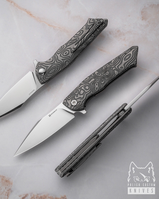 NÓŻ SKŁADANY FOLDER BEE #0274 MAGNACUT NEBULA RIPPLE HERMAN KNIVES
