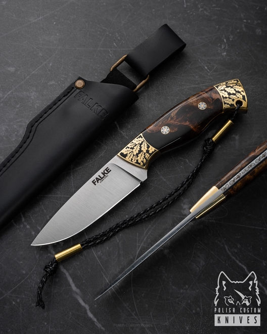 NÓŻ MYŚLIWSKI HUNTER INDIVIDUAL H156 ELMAX STABILIZOWANA CZECZOTA BRZOZY FALKE