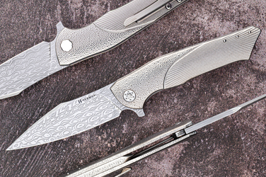 NÓŻ SKŁADANY FOLDER BEE #0266 DAMASTEEL HALF DRESS HERMAN KNIVES