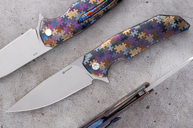 NÓŻ SKŁADANY FOLDER DRAGONFLY #0466 M398 PUZZLE ( C0015 ) HERMAN KNIVES