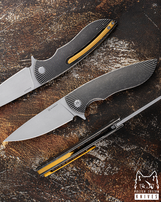 NÓŻ SKŁADANY FOLDER STING #0844 MAGNACUT DLC HERMAN KNIVES