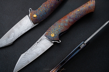 NÓŻ SKŁADANY FOLDER OVIUM GENERACJA 2 #0105 DAMACORE TIMASCUS FULL DRESS ( C0043) HERMAN KNIVES