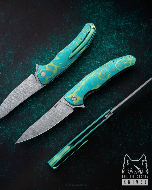 NÓŻ SKŁADANY FOLDER ISHTAR #0681 TIMASCUS DAMASTEEL FULL DRESS HERMAN KNIVES