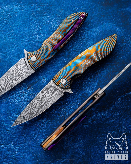 NÓŻ SKŁADANY FOLDER STING 707 TIMASCUS DAMASTEEL FULL DRESS HERMAN KNIVES