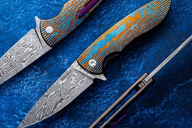 NÓŻ SKŁADANY FOLDER STING 707 TIMASCUS DAMASTEEL FULL DRESS HERMAN KNIVES