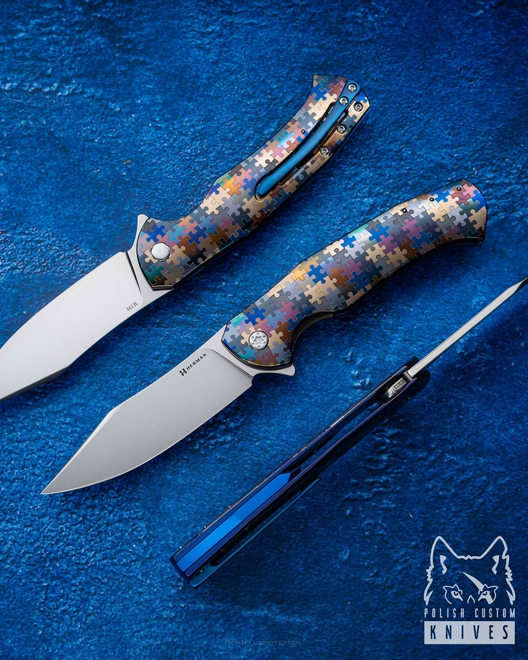 NÓŻ SKŁADANY FOLDER MANTIS #0303 M390 PUZZLE HERMAN KNIVES